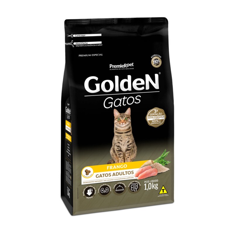 Ração Golden para Gatos Adultos Sabor Frango 1KG