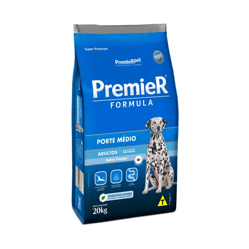 Ração Seca PremieR Formula Frango para Cães Adultos Porte Médio 20KG