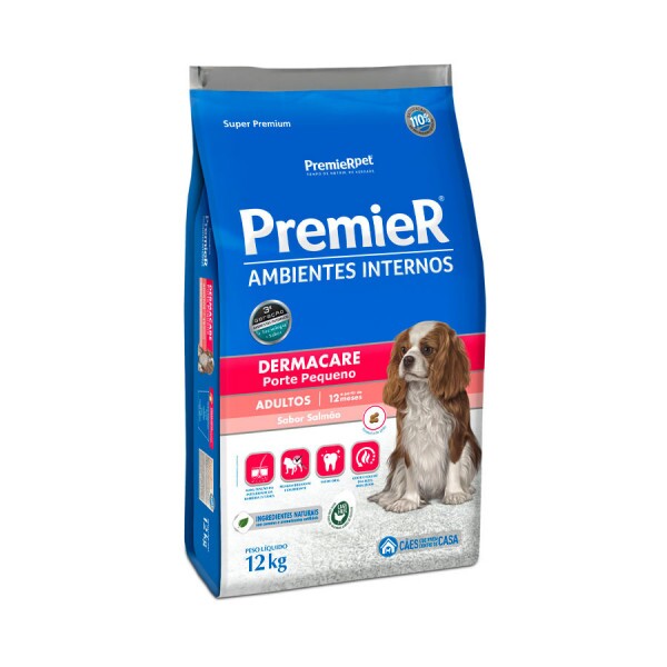 Ração Premier Dermacare Ambientes Internos para Cães Adultos de Raças Pequenas 12KG