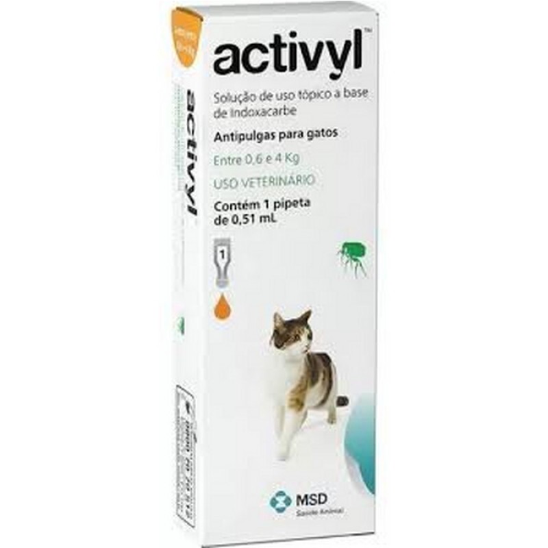 tipulgas MSD Activyl 0,51 mL - Gatos até 4 Kg