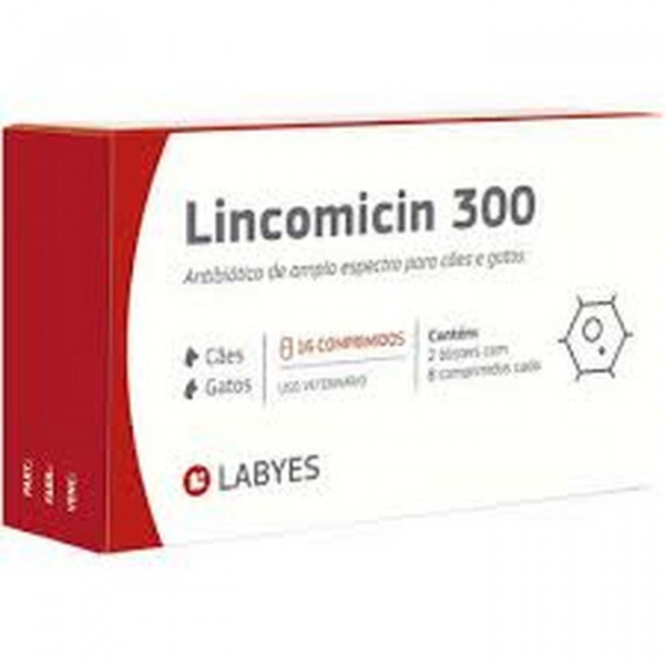 Antibiótico Lincomicin 300 para Cães e Gatos 16 comprimidos