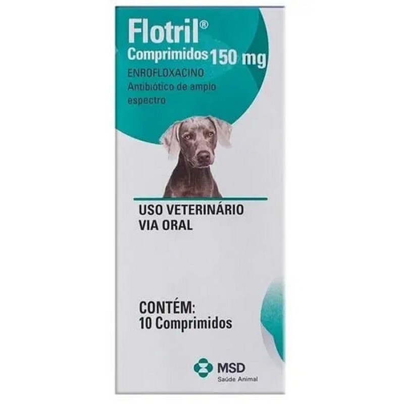 Antibiótico Flotril 150mg para Cães Grande Porte 10 comprimidos