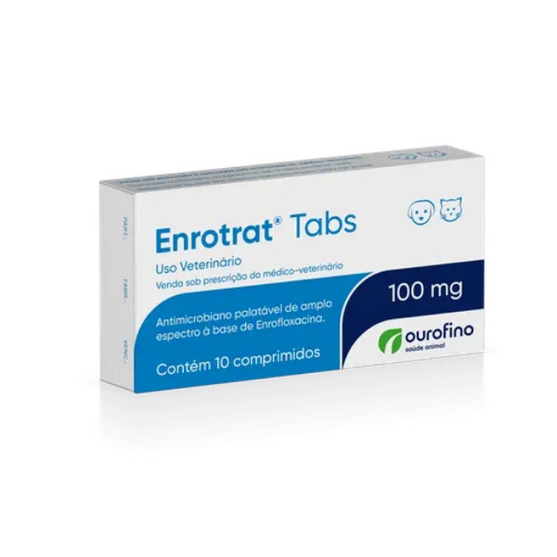 Enrotrat Tabs Ourofino 10 Comprimidos de 100mg