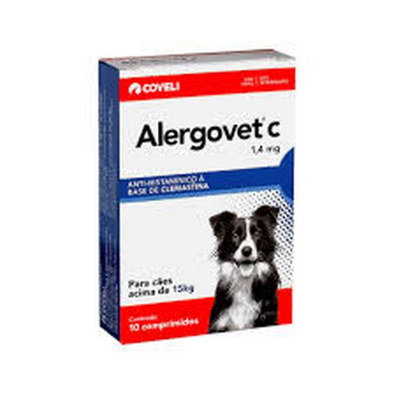 Alergovet Coveli para Cães Acima 15kg 1,4 MG - 10 COMPRIMIDOS