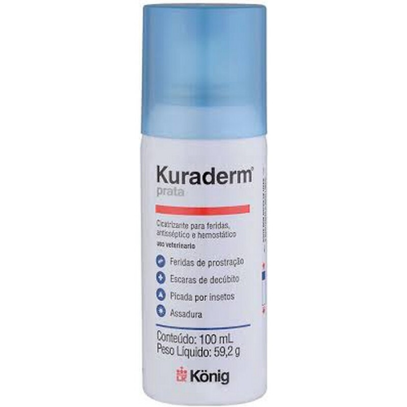 Cicatrizante Aerosol Kuraderm König para Cães e Gatos com 100ml