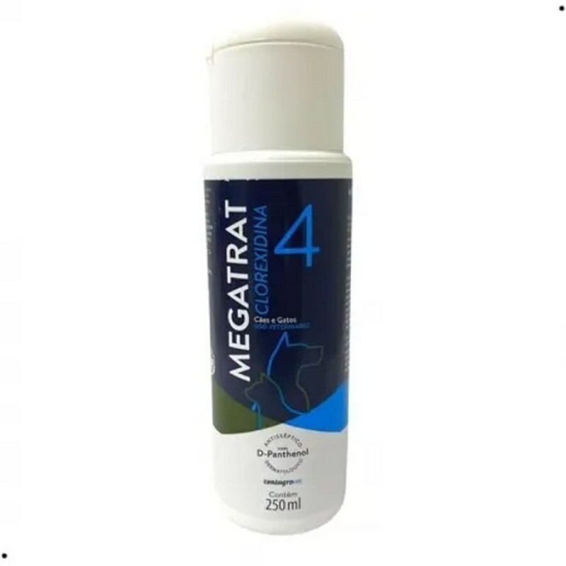 Shampoo Megatrat 4% Clorexidina Cães e Gatos 250ml CentagroVet