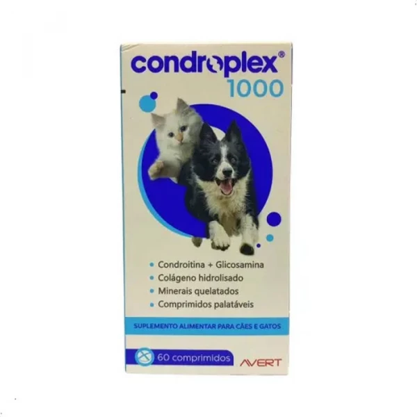 Suplemento Avert Condroplex 1000 com 60 Comprimidos Palatáveis