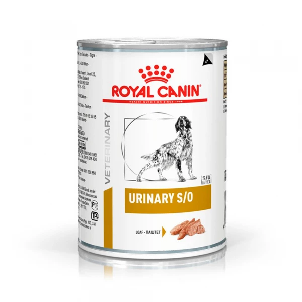 Ração Úmida Royal Canin Lata Veterinary Diet Urinary S/O para Cães com Cálculos Urinários - 410 g