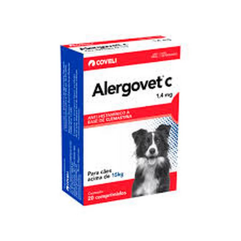 Antialérgico Alergovet Coveli para Cães e Gatos 20 Comprimidos