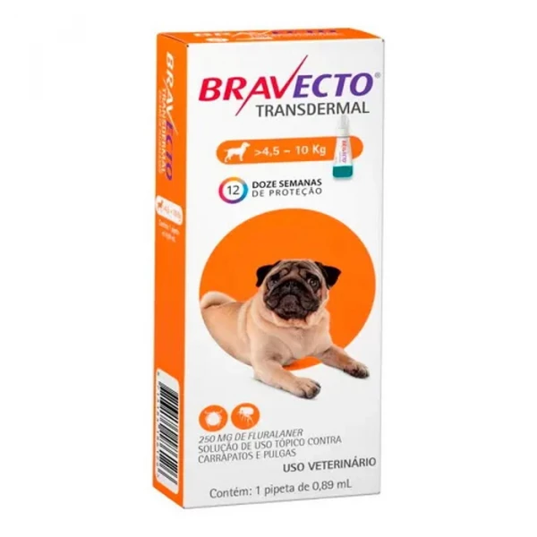 Antipulgas e Carrapatos Bravecto MSD para Cães de 4,5 a 10 kg