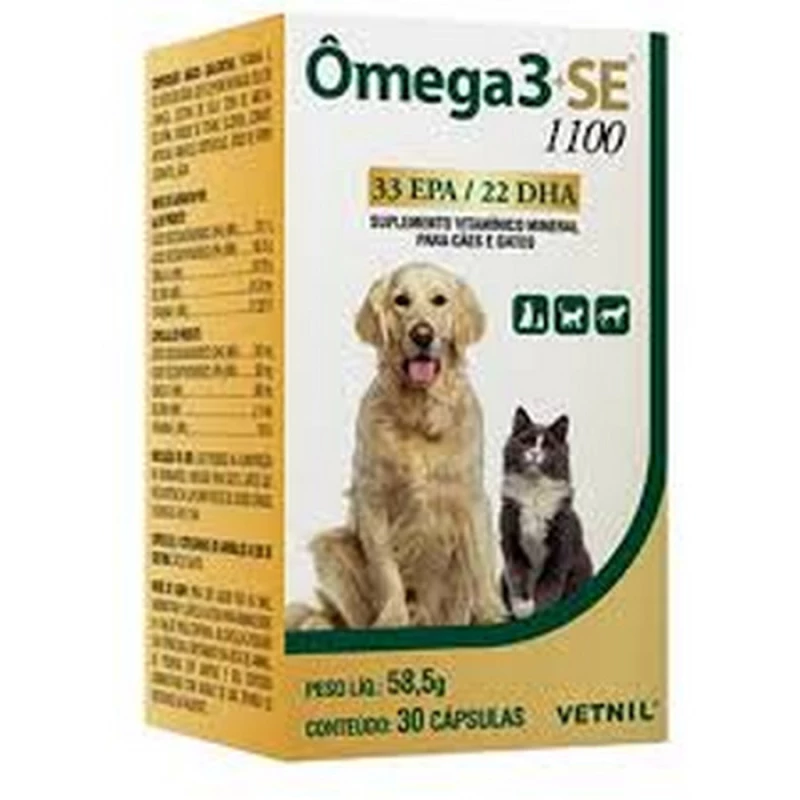 Suplemento Vetnil Ômega 3 SE 1100 para Cães e Gatos