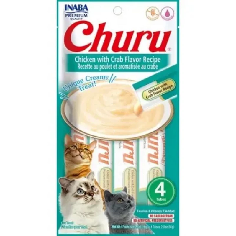 Petisco Churu para Gatos Galinha e Caranguejo 56 g