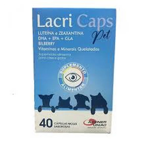 Suplemento Alimentar Agener Lacri Caps para Cães e Gatos 40 Cápsulas
