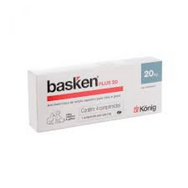 Vermífugo Basken Plus 20 Cães Médios 4 comprimidos