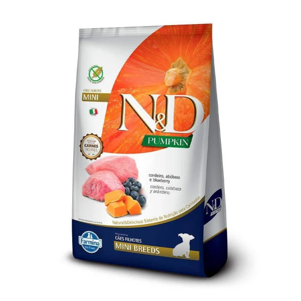 Ração N&D Pumpkin Cães Filhotes Raças Mini e Pequenas Cordeiro 2,5KG