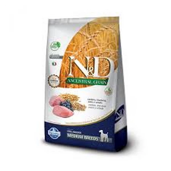 Ração N&D Ancestral Grain Cães Adultos Medium Cordeiro 10,1 kg