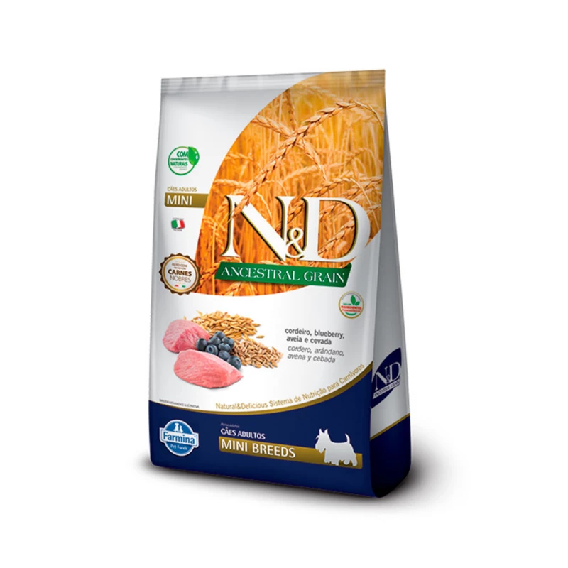Ração N&D Ancestral Grain Cães Adultos Mini Cordeiro 10,1 kg