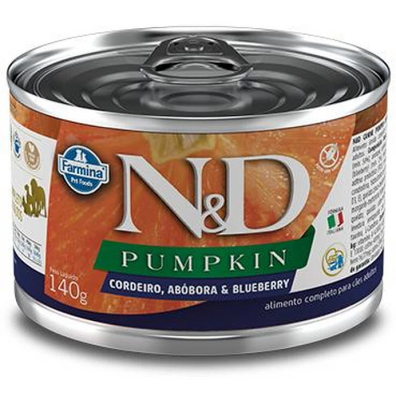 Ração Úmida N&D Pumpkin para Cães Adultos Sabor Cordeiro, Abóbora e Blueberry 140g