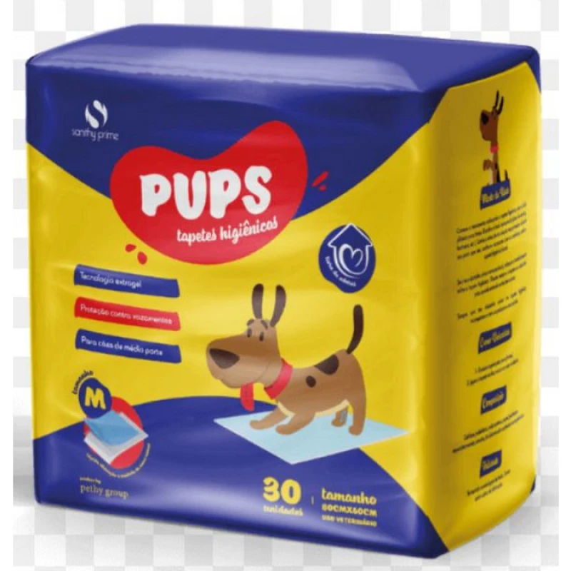 TAPETE HIGIENICO PUPS 80X60 - 30 UND.