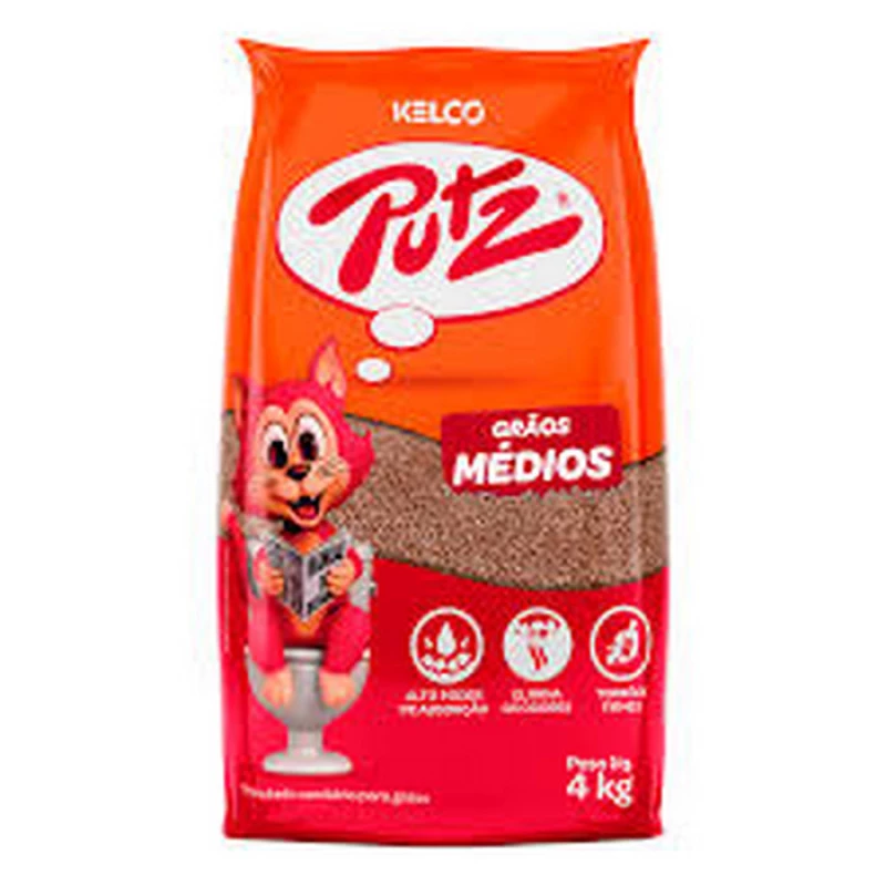 Granulado Sanitário Kelco Putz Grãos Médios 4 Kg