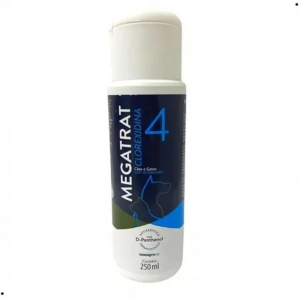 Shampoo Megatrat 4% Clorexidina Cães e Gatos 250ml CentagroVet
